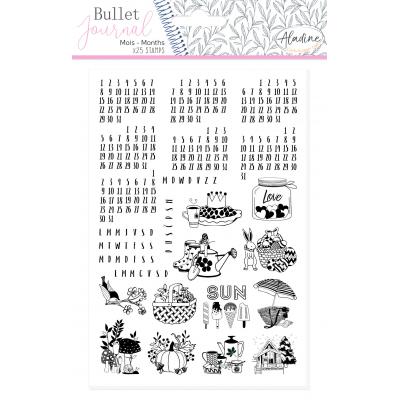 Aladine Bullet Journal Foam Stamps - Universal Months